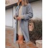 Hooever Women’s Long Cardigan Wool Coat Open Front Pockets Warm Lapel Jacket Coat Fall Outerwear(Greyblue)