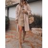 Hooever Women’s Long Cardigan Wool Coat Open Front Pockets Warm Lapel Jacket Coat Fall Outerwear(Pink)