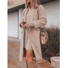 Hooever Women’s Long Cardigan Wool Coat Open Front Pockets Warm Lapel Jacket Coat Fall Outerwear(Pink)