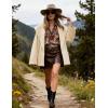 Hooever Women’s Shawl Collar Sweater Oversized Cardigan Open Front Fall Winter Cropped Knit Sweater(Beige)