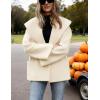 Hooever Women’s Shawl Collar Sweater Oversized Cardigan Open Front Fall Winter Cropped Knit Sweater(Beige)