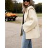 Hooever Women’s Shawl Collar Sweater Oversized Cardigan Open Front Fall Winter Cropped Knit Sweater(Beige)