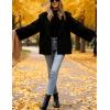 Hooever Women’s Shawl Collar Sweater Oversized Cardigan Open Front Fall Winter Cropped Knit Sweater(Black)