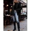 Hooever Women’s Shawl Collar Sweater Oversized Cardigan Open Front Fall Winter Cropped Knit Sweater(Black)