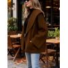 Hooever Women’s Shawl Collar Sweater Oversized Cardigan Open Front Fall Winter Cropped Knit Sweater(Brown)