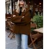 Hooever Women’s Shawl Collar Sweater Oversized Cardigan Open Front Fall Winter Cropped Knit Sweater(Brown)