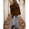 Hooever Women’s Shawl Collar Sweater Oversized Cardigan Open Front Fall Winter Cropped Knit Sweater(Brown)