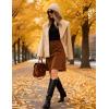 Hooever Women’s Shawl Collar Sweater Oversized Cardigan Open Front Fall Winter Cropped Knit Sweater(Khaki)