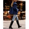 Hooever Women’s Shawl Collar Sweater Oversized Cardigan Open Front Fall Winter Cropped Knit Sweater(Navyblue)