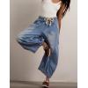 Hooever Women’s Wide Leg Jeans Baggy Boyfriend Elastic Hem Denim Pants with Drawstring Waist(Lightblue)