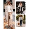 Hooever Women’s Winter Double Breasted Wool Coat Drop Shoulder Long Sleeve Notch Lapel Long Trench Coat(Apricot)