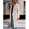 Hooever Women’s Winter Double Breasted Wool Coat Drop Shoulder Long Sleeve Notch Lapel Long Trench Coat(Apricot)