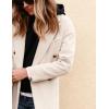 Hooever Women’s Winter Double Breasted Wool Coat Drop Shoulder Long Sleeve Notch Lapel Long Trench Coat(Apricot)