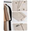 Hooever Women’s Winter Double Breasted Wool Coat Drop Shoulder Long Sleeve Notch Lapel Long Trench Coat(Apricot)