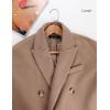 Hooever Women’s Winter Double Breasted Wool Coat Drop Shoulder Long Sleeve Notch Lapel Long Trench Coat(Camel)