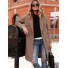 Hooever Women’s Winter Double Breasted Wool Coat Drop Shoulder Long Sleeve Notch Lapel Long Trench Coat(Camel)
