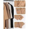 Hooever Women’s Winter Double Breasted Wool Coat Drop Shoulder Long Sleeve Notch Lapel Long Trench Coat(Khaki)