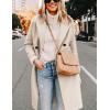 Hooever Women’s Winter Wool Coat Casual Notch Lapel Single-Breasted Peacoat(Beige)