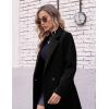 Hooever Women’s Winter Wool Coat Casual Notch Lapel Single-Breasted Peacoat(Black)