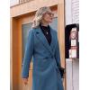 Hooever Women’s Winter Wool Coat Casual Notch Lapel Single-Breasted Peacoat(Blue)