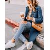 Hooever Women’s Winter Wool Coat Casual Notch Lapel Single-Breasted Peacoat(Blue)