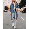 Hooever Women’s Winter Wool Coat Casual Notch Lapel Single-Breasted Peacoat(Blue)