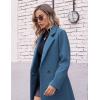 Hooever Women’s Winter Wool Coat Casual Notch Lapel Single-Breasted Peacoat(Blue)