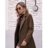 Hooever Women’s Winter Wool Coat Casual Notch Lapel Single-Breasted Peacoat(Brown)
