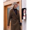 Hooever Women’s Winter Wool Coat Casual Notch Lapel Single-Breasted Peacoat(Brown)