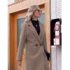 Hooever Women’s Winter Wool Coat Casual Notch Lapel Single-Breasted Peacoat(Camel)