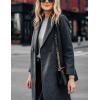 Hooever Women’s Winter Wool Coat Casual Notch Lapel Single-Breasted Peacoat(Darkgrey)