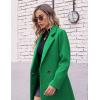 Hooever Women’s Winter Wool Coat Casual Notch Lapel Single-Breasted Peacoat(Green)