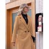 Hooever Women’s Winter Wool Coat Casual Notch Lapel Single-Breasted Peacoat(Khaki)