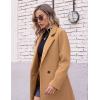 Hooever Women’s Winter Wool Coat Casual Notch Lapel Single-Breasted Peacoat(Khaki)