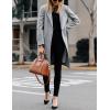 Hooever Women’s Winter Wool Coat Casual Notch Lapel Single-Breasted Peacoat(Lightgrey)
