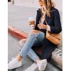 Hooever Women’s Winter Wool Coat Casual Notch Lapel Single-Breasted Peacoat(Navyblue)