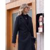 Hooever Women’s Winter Wool Coat Casual Notch Lapel Single-Breasted Peacoat(Navyblue)