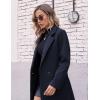 Hooever Women’s Winter Wool Coat Casual Notch Lapel Single-Breasted Peacoat(Navyblue)