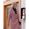 Hooever Women’s Winter Wool Coat Casual Notch Lapel Single-Breasted Peacoat(Purple)