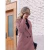 Hooever Women’s Winter Wool Coat Casual Notch Lapel Single-Breasted Peacoat(Purple)