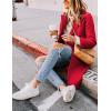 Hooever Women’s Winter Wool Coat Casual Notch Lapel Single-Breasted Peacoat(Red)