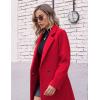 Hooever Women’s Winter Wool Coat Casual Notch Lapel Single-Breasted Peacoat(Red)