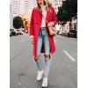 Hooever Women’s Winter Wool Coat Casual Notch Lapel Single-Breasted Peacoat(Red)