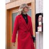 Hooever Women’s Winter Wool Coat Casual Notch Lapel Single-Breasted Peacoat(Red)