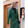 Hooever Women’s Winter Wool Coat Casual Notch Lapel Single-Breasted Peacoat(Teal)