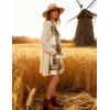 Hooever Plaid Overall Dress for Women Round Neck A Line Skirtall Jumper Mini Dress Pinafore with Pockets(Khaki)