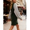 Hooever Women Corduroy Overall Dress V Neck A Line Skirtall Jumper Mini Dress Pinafore with Pockets(Green)
