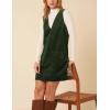 Hooever Women Corduroy Overall Dress V Neck A Line Skirtall Jumper Mini Dress Pinafore with Pockets(Green)