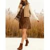 Hooever Women Corduroy Overall Dress V Neck A Line Skirtall Jumper Mini Dress Pinafore with Pockets(Khaki)