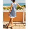 Hooever Women’s 2 Piece Sets Casual Color Block Crewneck Short Sleeve Pullover Tops Matching Shorts with Pockets(Greyblue)